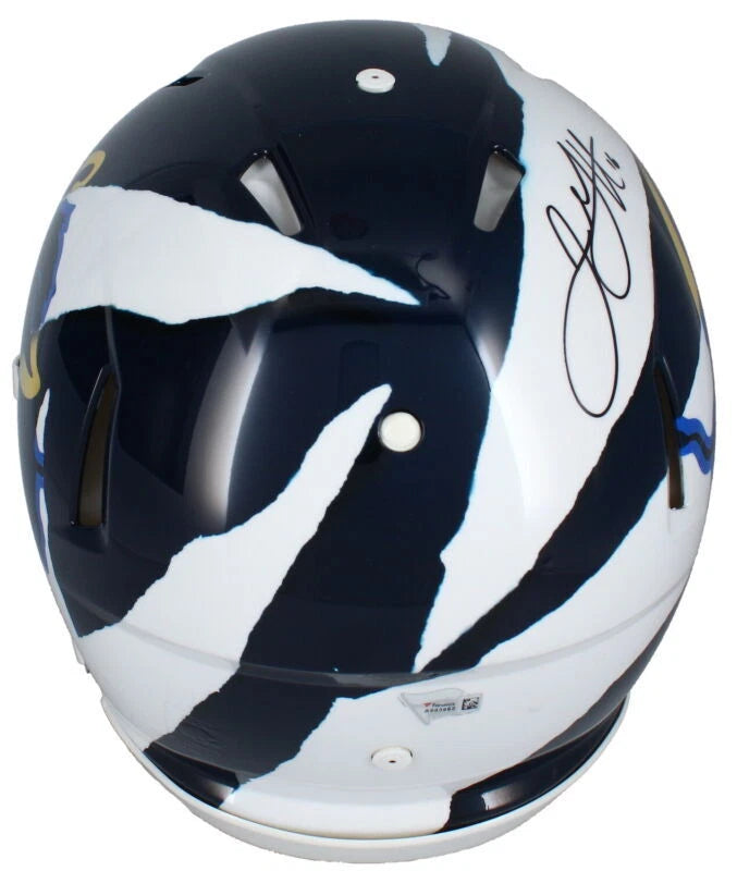 Jared Goff Autographed Detroit Lions/California Golden Bears ECC Custom Painted Ripped Speed Authentic Helmet Fanatics