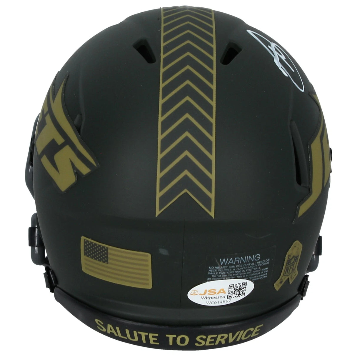 Minkah Fitzpatrick Autographed New York Jets 2025 Salute to Service Speed Mini Helmet JSA Witnessed