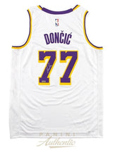 Luka Doncic Autographed Los Angeles Lakers White Nike Association Edition Swingman Jersey Panini