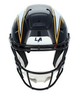 Omarion Hampton Autographed/Inscribed "BOLT UP!" Los Angeles Chargers Navy 2025 Alternate Speedflex Authentic Helmet Beckett Witnessed