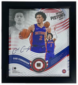 CADE CUNNINGHAM Framed Detroit Pistons 15" x 17" Game Used Basketball Collage LE 1/50