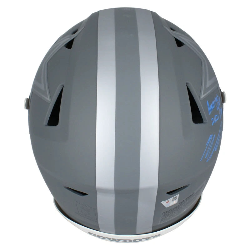 Micah Parsons Autographed/Inscribed "21 DROY America's team" Dallas Cowboys Slate Speedflex Authentic Helmet LE 25 Fanatics