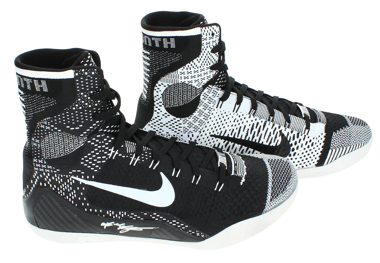Kobe Bryant Autographed Black/White Nike Elite IX "Black History Month" Shoes Panini