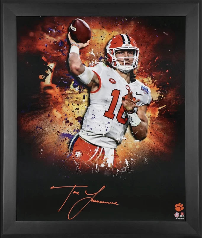 Trevor Lawrence Autographed Clemson Tigers Framed In Focus Photograph Fanatics