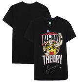 Austin Theory Autographed WWE Black That's All Day Theory Selfie T-Shirt Fanatics
