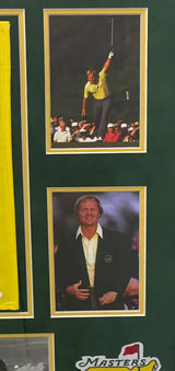 Jack Nicklaus Autographed 2016 Masters Pin Flag Custom Framed Display with Photos JSA