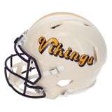Fran Tarkenton Autographed/Inscribed "HOF 86" Minnesota Vikings RETRO Speed Authentic Helmet Beckett Witnessed