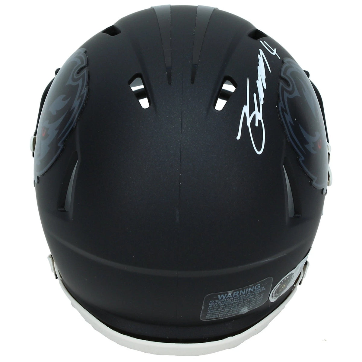 Zay Flowers Autographed Baltimore Ravens Black 2026 Alternate "Darkness" Speed Mini Helmet Beckett Witnessed
