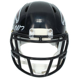 Michael Vick Autographed Atlana Falcons 2003-19 Throwback Speed Mini Helmet Beckett Witnessed