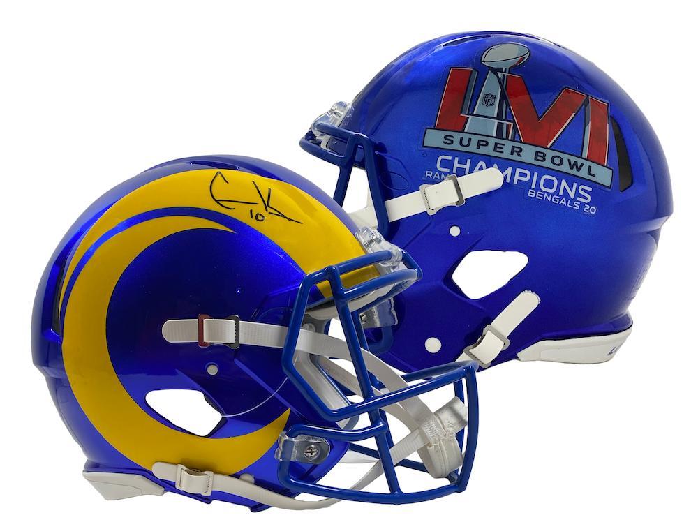COOPER KUPP Autographed Los Angeles Rams Super Bowl LVI Champs Logo Speed Authentic Helmet FANATICS