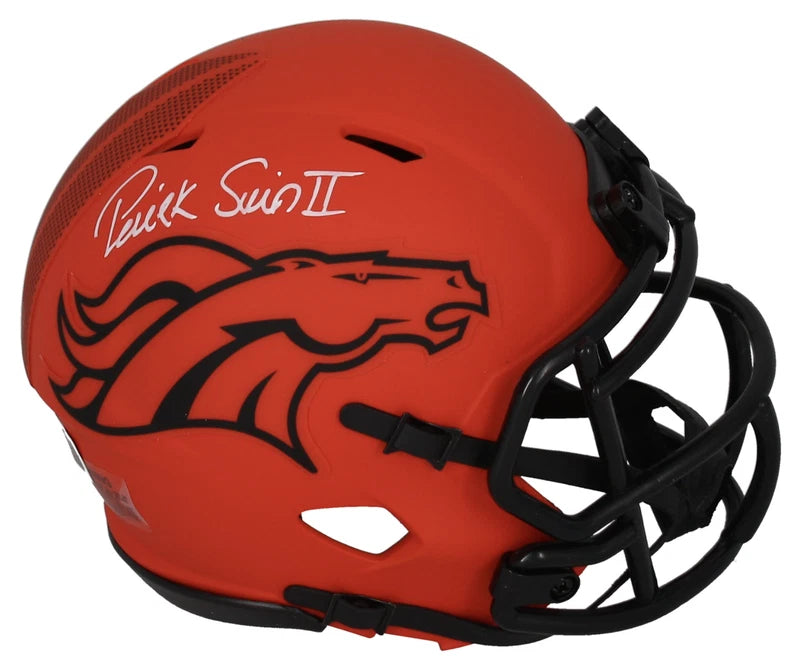 Patrick Surtain II Autographed Denver Broncos RAVE Speed Mini Helmet Beckett Witnessed