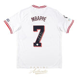 Kylian Mbappe Autographed 2021-22 Paris Saint-Germain Jordan Brand White Alternate Replica Jersey Panini