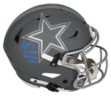 Micah Parsons Autographed/Inscribed "21 DROY America's team" Dallas Cowboys Slate Speedflex Authentic Helmet LE 1/25 Fanatics