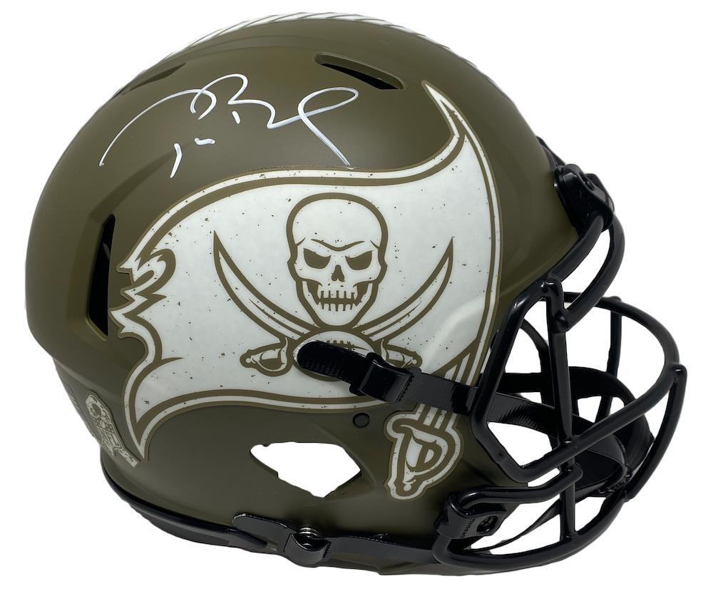 TOM BRADY Autographed Tampa Bay Buccaneers 2022 Salute to Service Speed Authentic Helmet FANATICS