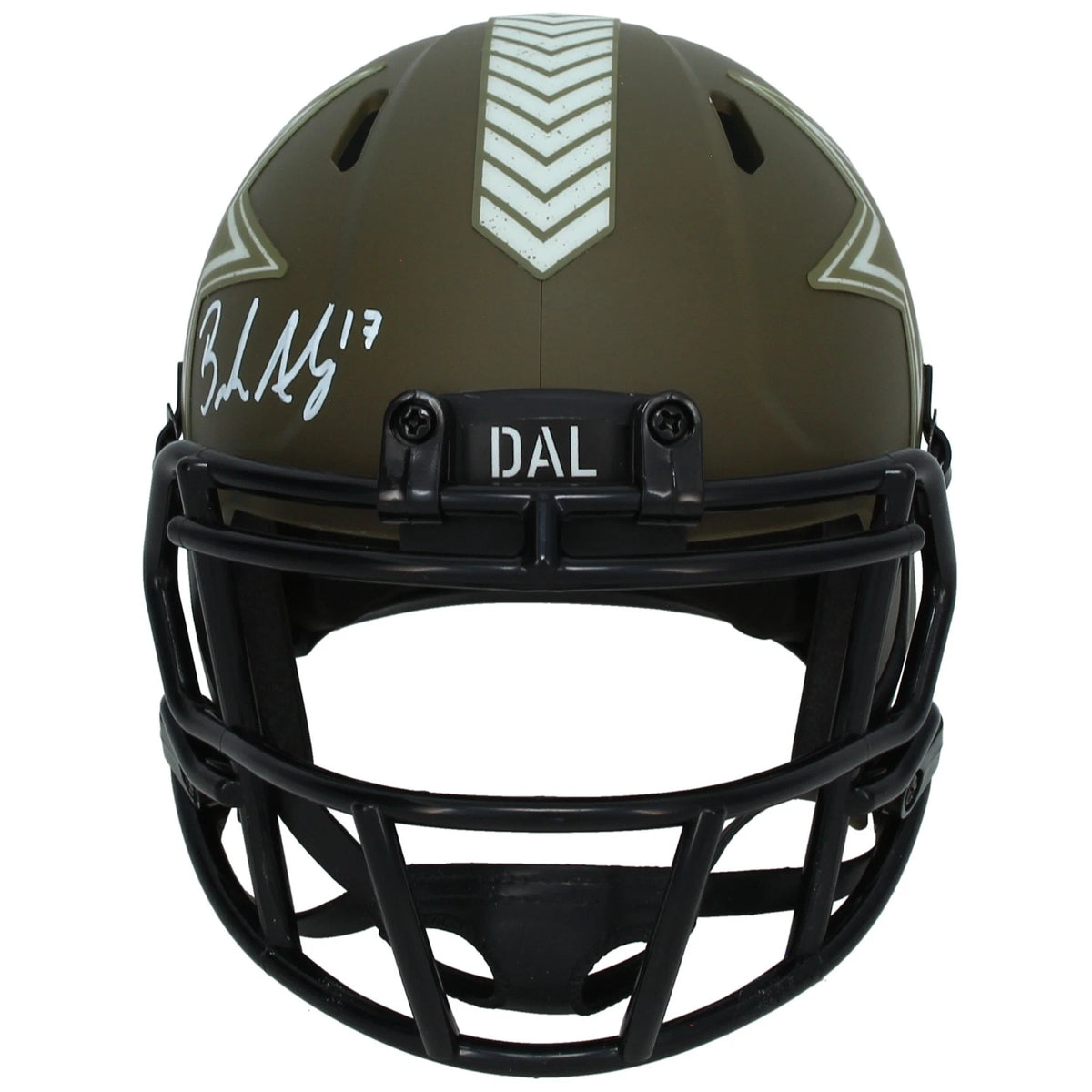 Brandon Aubrey Autographed Dallas Cowboys 2022 Salute to Service Speed Mini Helmet Beckett Witnessed