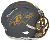 Zay Flowers Autographed Baltimore Ravens Slate Speed Mini Helmet Beckett Witnessed