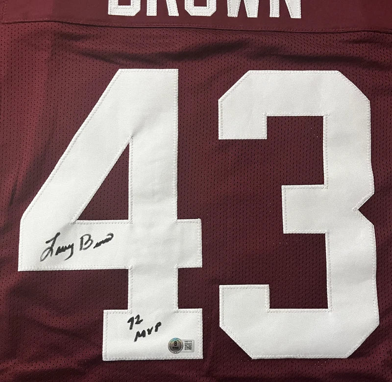 Larry Brown Autographed/Inscribed "72 MVP" #43 Burgundy Custom Jersey Beckett Witnessed