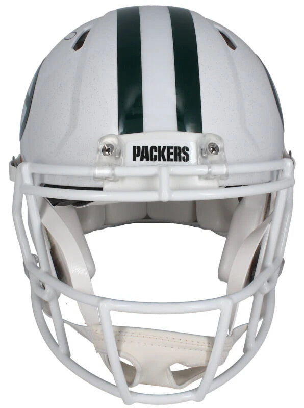 Brett Favre Autographed Green Bay Packers White 2024 Alternate Speed Authentic Helmet Beckett Witnessed