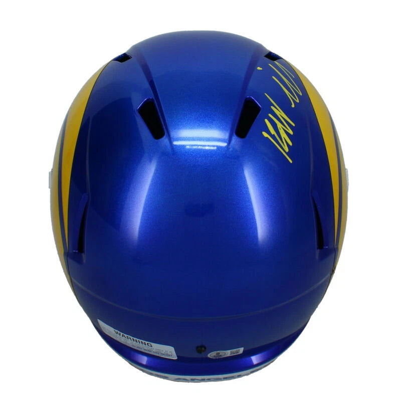 Kyren Williams Autographed (in Yellow) Los Angeles Rams Speed Full Size Helmet Beckett Witnessed