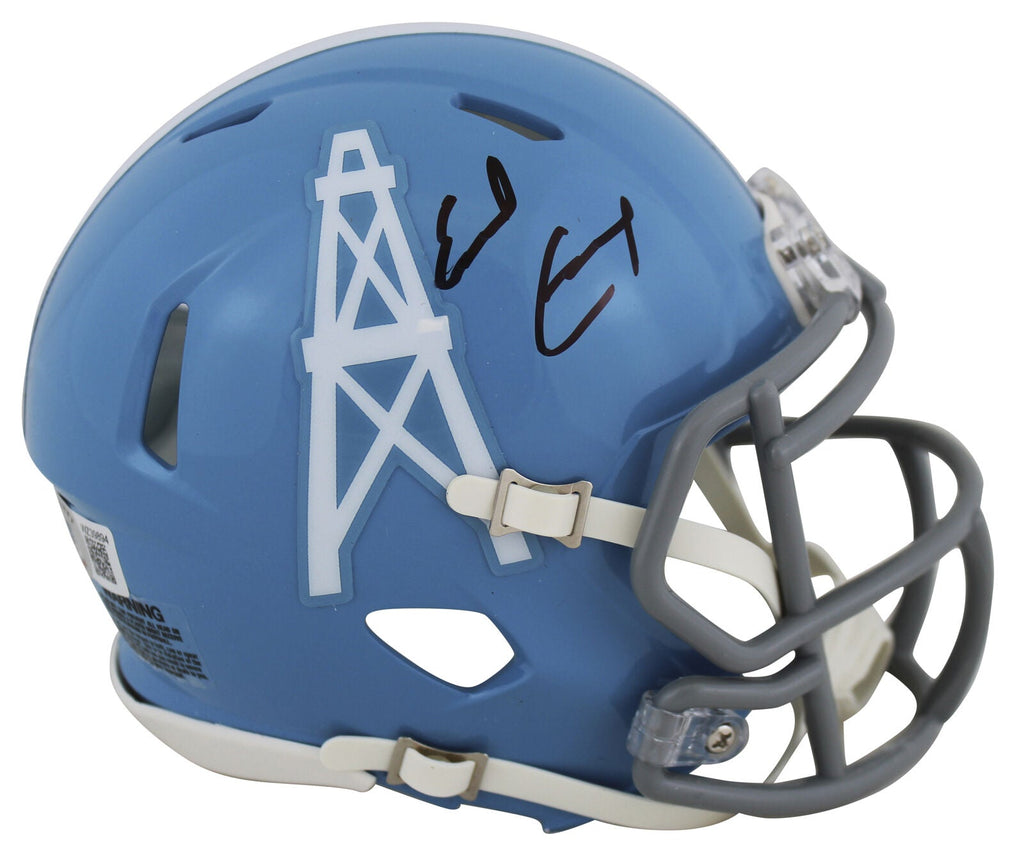 Earl Campbell Autographed/Inscribed "HOF '91" Houston Oilers 1960-62 Throwback Speed Mini Helmet Beckett Witnessed
