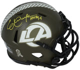 Eric Dickerson Autographed/Inscribed "HOF 99" 2022 Salute to Service Speed Mini Helmet Beckett Witnessed
