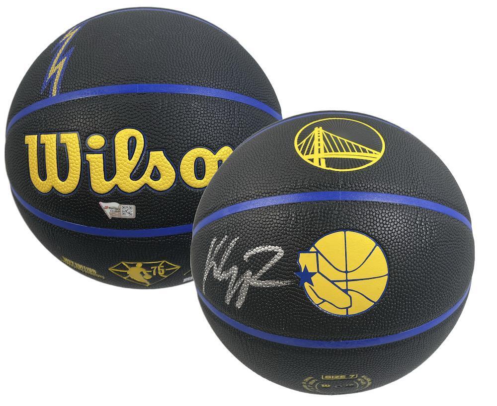 Klay Thompson Autographed Golden State Warriors Wilson 2021-22 City Edition Basketball Fanatics