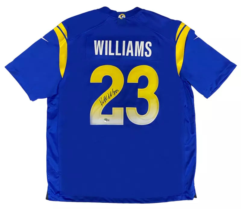 Kyren Williams Autographed Los Angeles Rams Blue Nike Game Jersey Beckett Witnessed