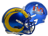 MATTHEW STAFFORD Autographed/Inscribed "SB Lvi Champs" Los Angeles Rams SB LVI Champs Logo Speed Mini Helmet FANATICS