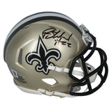 Rashid Shaheed Autographed New Orleans Saints Speed Mini Helmet Beckett Witnessed