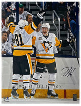 JAKE GUENTZEL Autographed "Hat Trick Celebration" Pittsburgh Penguins 16" x 20" Photograph FANATICS