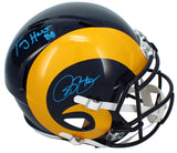 Isaac Bruce/Torry Holt Dual Autographed Rams 1981-99 Throwback Speed Full Size Helmet Beckett Witnessed