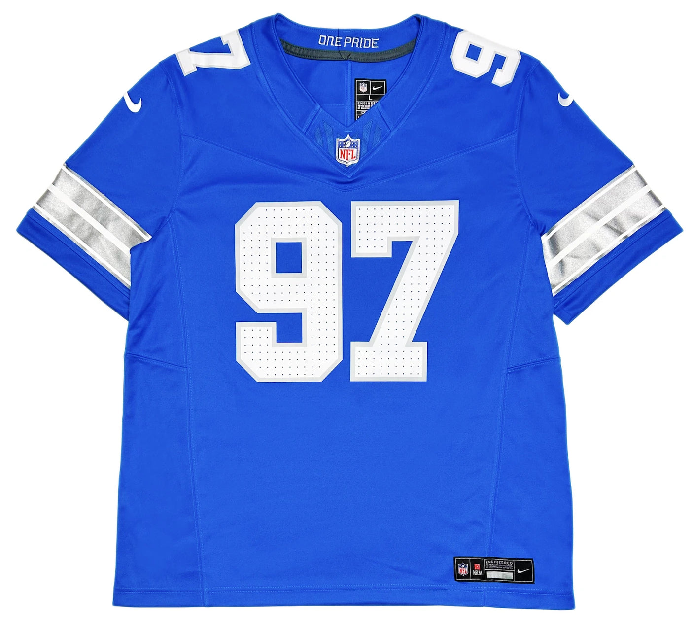 Aidan Hutchinson Autographed Detroit Lions Blue Nike Game Jersey Fanatics