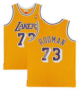 DENNIS RODMAN Autographed Los Angeles Lakers 1998-89 Mitchell & Ness Gold Jersey FANATICS