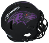 Zay Flowers Autographed Baltimore Ravens Eclipse Speed Authentic Helmet Beckett Witnessed