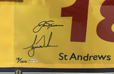 Jack Nicklaus/Tiger Woods Dual Autographed Framed 2000 British Open Pin Flag w/Photos LE 18/100 UDA