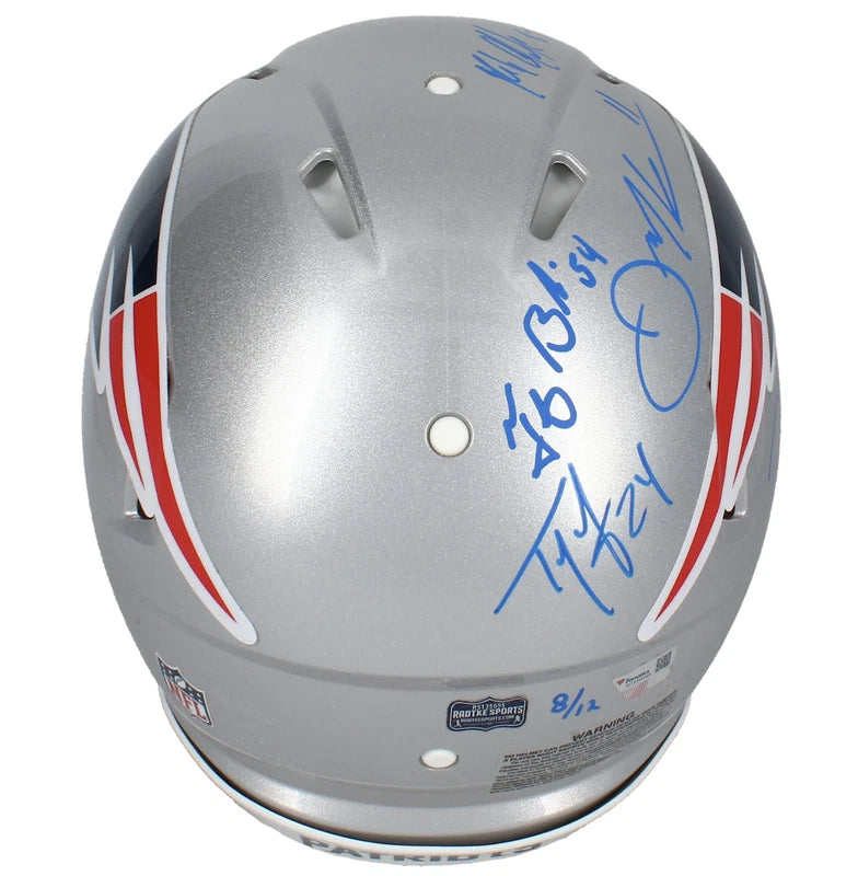 New England Patriots Legends (Brady, Gronkowski, Edelman + Five More) Multi-Autographed (Blue Ink) New England Patriots Speed Authentic Helmet Fanatics/Ratdke LE 8/12