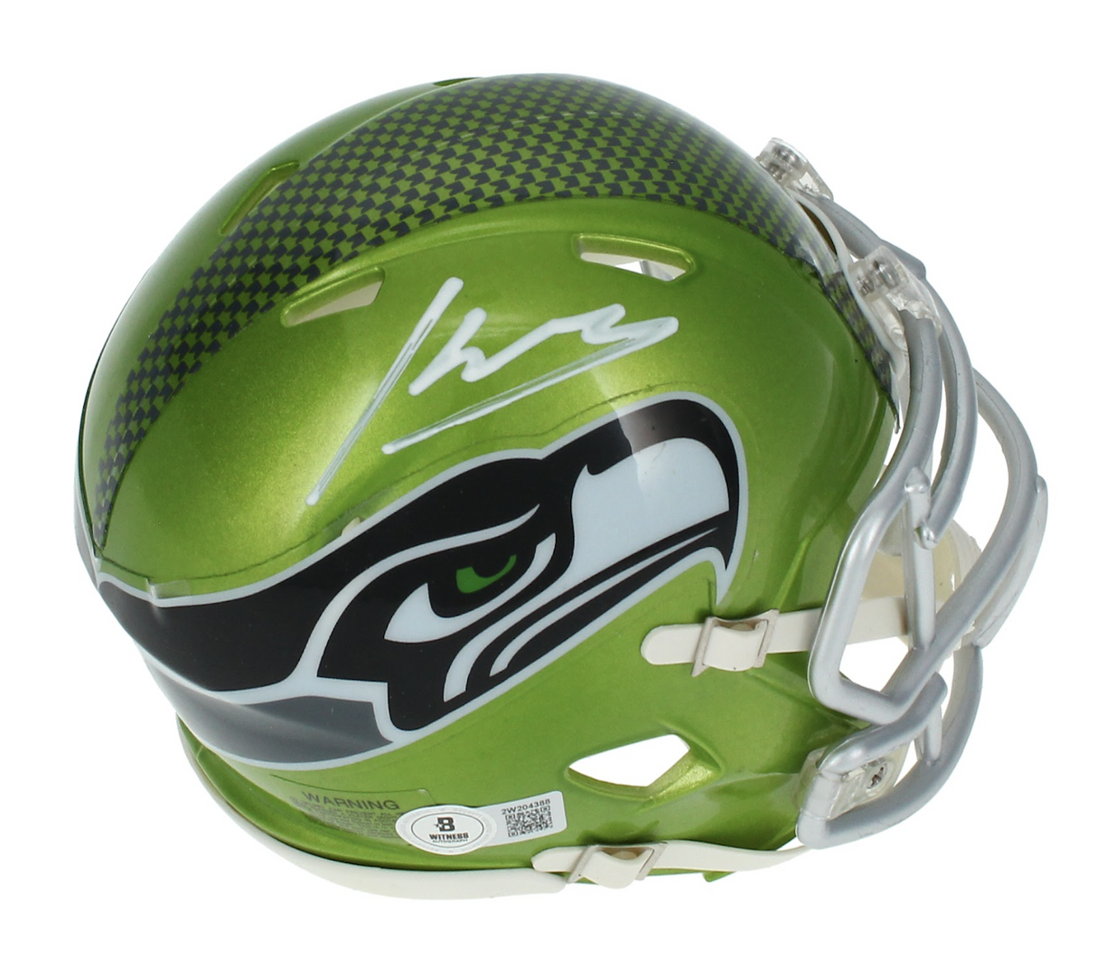 Kenneth Walker III Autographed Seattle Seahawks Flash Speed Mini Helmet Beckett Witnessed
