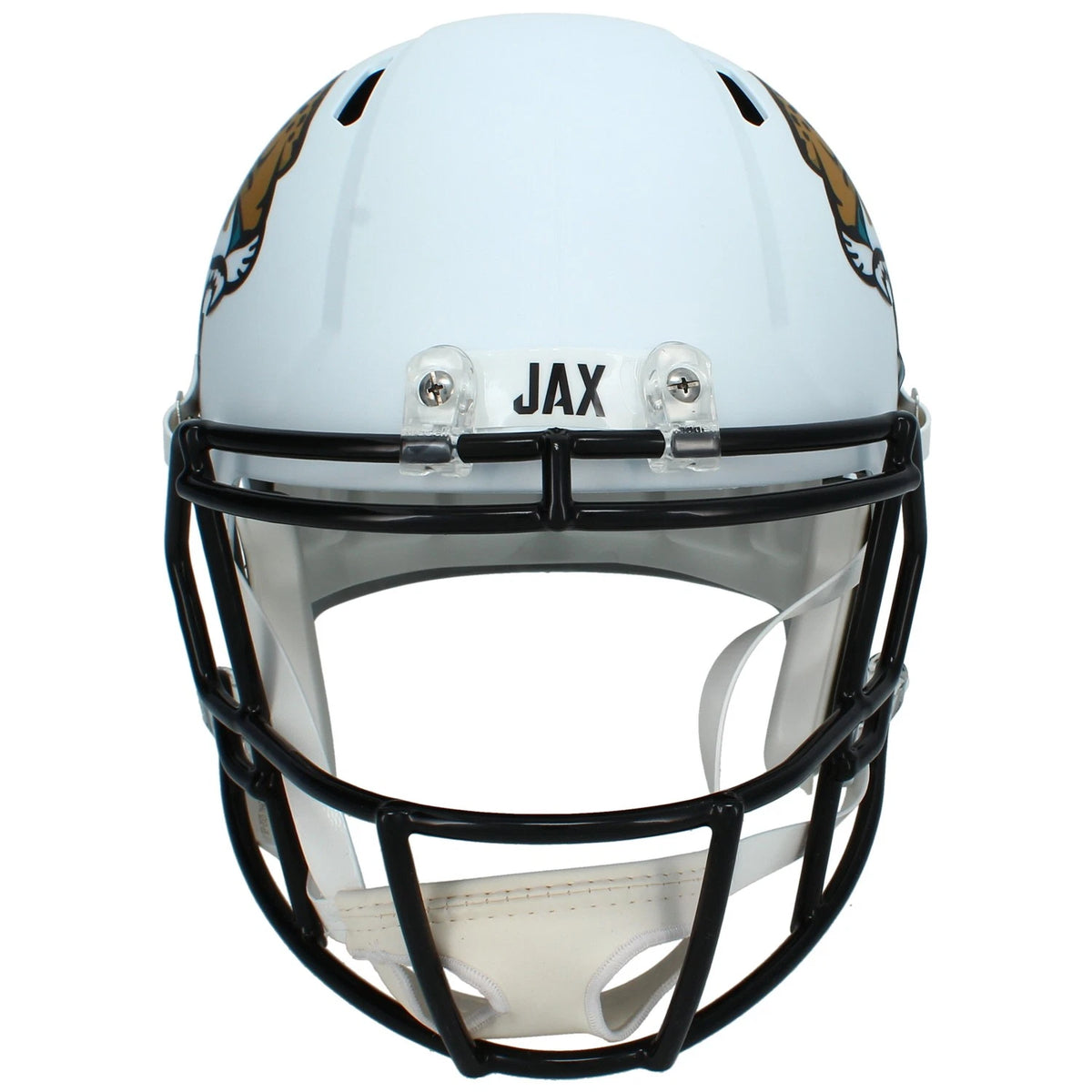 Travis Hunter Autographed Jacksonville Jaguars White 2024 Alternate Speed Full Size Helmet Beckett Witnessed