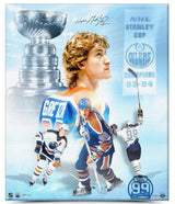 Wayne Gretzky Autographed Edmonton Oilers First Stanley Cup 1984 40th Anniversary Logo 30"x40" Photo Collage LE 34/40 UDA