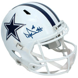 Dak Prescott Autographed Dallas Cowboys White 2022 Alternate Speed Full Size Helmet Beckett Witnessed