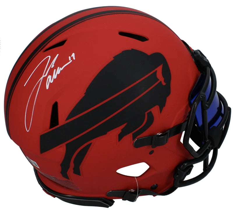 Josh Allen Autographed Buffalo Bills RAVE Speed Authentic Helmet with Visor Beckett Witnessed