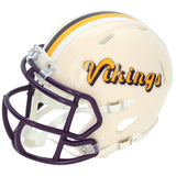 Warren Moon Autographed/Inscribed "HOF 06" Minnesota Vikings RETRO Speed Mini Helmet Beckett Witnessed