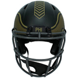 Makai Lemon Autographed Philadelphia Eagles 2025 Salute to Service Speed Authentic Helmet Beckett Witnessed
