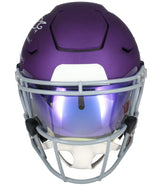 Sam Darnold Autograpahed/Multi-Inscribed "SKOL!" "GO VIKINGS!" Minnesota Vikings Alternate 2023 Tribute Speedflex Authentic Helmet Fanatics