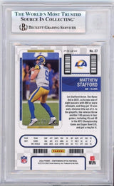 Matthew Stafford Autographed Los Angeles Rams 2022 Panini Contenders Optic Red #27 #/175 BAS Authenticated Trading Card Fanatics