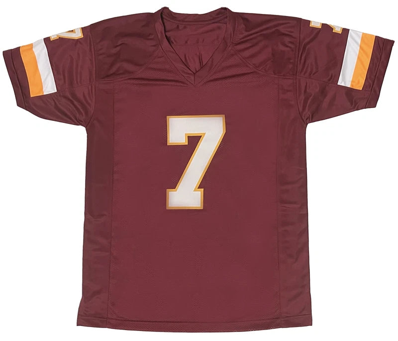 Joe Thiesmann Autographed/Inscribed "83 MVP" #7 Maroon Custom Jersey Beckett Witnessed