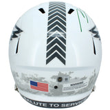 Makai Lemon Autographed Philadelphia Eagles 2024 Salute to Service Speed Full Size Helmet Beckett Witnessed