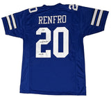 Mel Renfro Autographed/Inscribed "HOF '86" #20 Royal Blue Throwback Custom Jersey Beckett Witnessed