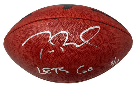 TOM BRADY Autographed/Inscribed "Let's Go" Tampa Bay Buccaneers Metallic Logo Football LE 12 FANATICS