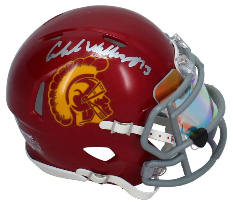 Caleb Williams Autographed USC Trojans Speed Mini Helmet with Visor Fanatics